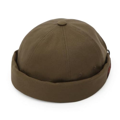 UNDERCONTROL Brimless Sailor Fisherman Leon Hat No Visor Miki Skull Docker Beanie Trawler Tactical Ring Cap for Men & Women - color: Combat Khaki Green