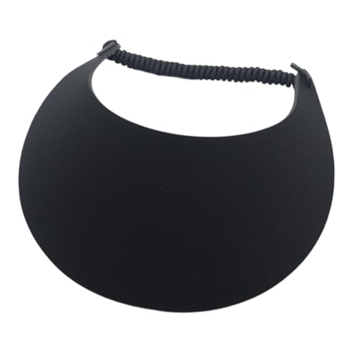 MG Women's Cotton Solid String Sun Visor Hat - color: Black