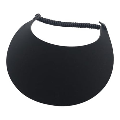 MG Women's Cotton Solid String Sun Visor Hat - color: Black