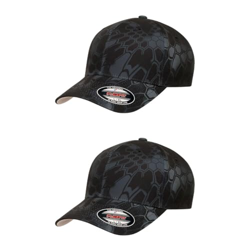 Flexfit Wooly Combed 6-Panel Structured Baseball Cap | Stretch Fitted - color: Kryptek Typhon, size: Small-Medium