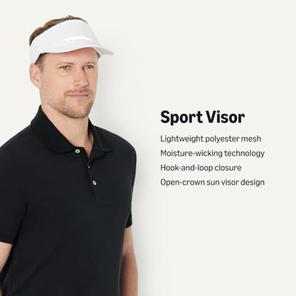Amazon Essentials Men's Lightweight Golf Sport Visor - color: White
