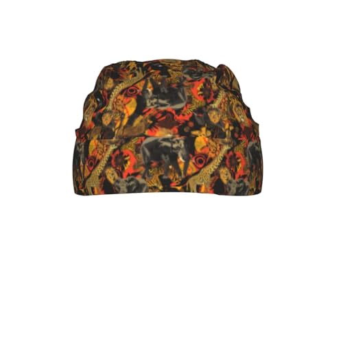 Adjustable Cycling Cap, Quick Dry Sports Bandana Skull Cap Helmet Liner - color: Tribal Animals