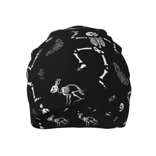 Slouchy Beanie Hat Skull Cap Chemo Headwear Baggy Hats for Men Women Running Cycling - color: Dancing Skull