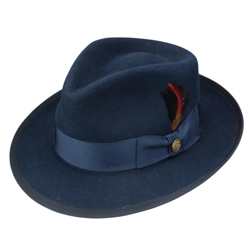 Stetson Whippet Wool Fedora - color: Navy, size: XX-Large