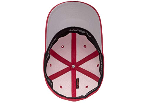 Flexfit Unisex Cotton Twill Fitted Baseball Cap, Red, Small-Medium