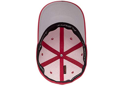 Flexfit Unisex Cotton Twill Fitted Baseball Cap, Red, Small-Medium