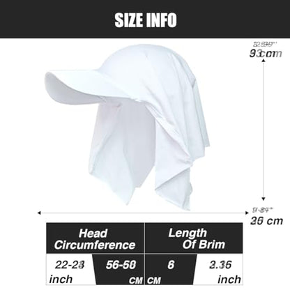 Headscarf Baseball Cap for Men Women, Summer Sun Visor Hat - color: White