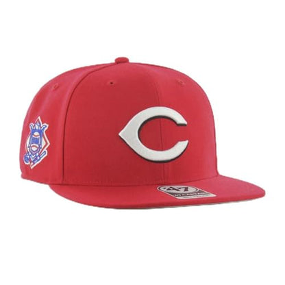 47 MLB Sure Shot Captain Hat Adjustable Structured 6-Panel Snapback Hat Cap, Adult One Size Fits All - color: Cincinnati Reds