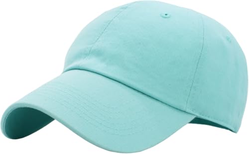 KBETHOS Classic Unisex Cotton Adjustable Low Crown Baseball Cap – Plain Dad Hat - color: Mint