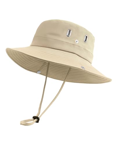 Zylioo XL XXL Boonie Hat for Big Heads, UPF50+ Wide Brim Sun Hat - color: Beige, size: XX-Large