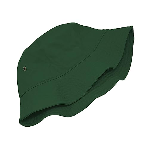 Glory Max Unisex Solid Color 100% Cotton Bucket Hat Small Brim Packable Travel Summer Beach Hat - color: Hunter Green, size: Small-Medium