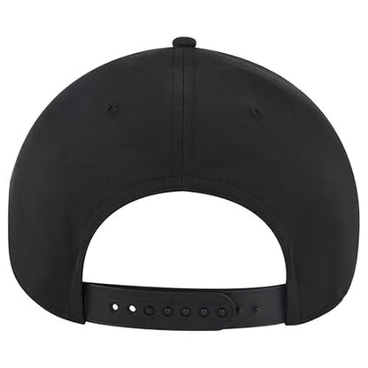 Ashen Fane Polyester Pro Style Structured High Profile Semi-Curved Bill Adjustable Snapback Hat - color: 5p - Black