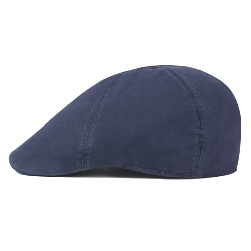 BOTVELA Men Cotton Ivy Irish Gatsby Cabbie Newsboy Cap - color: Navy, size: 7 1/2
