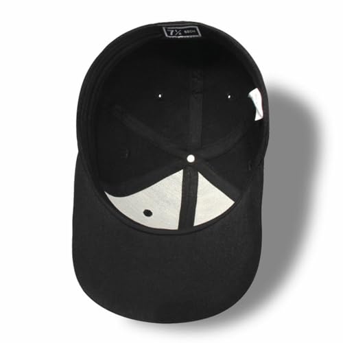 Back Closure Big Size Baseball Cap Hiphop Flat Peak Plain Sport Hats Oversize Large Men Fitted Caps - color: Black
