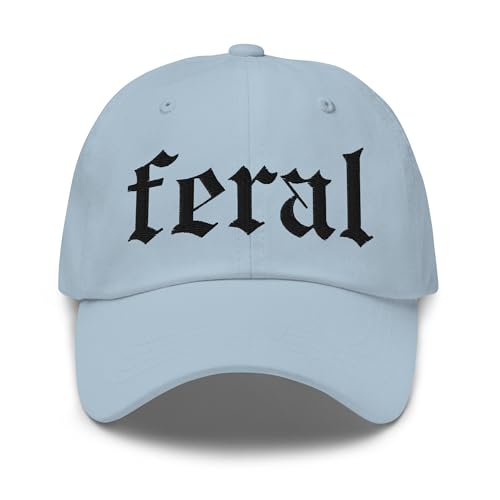 NX Feral Embroidered Curved Bill Cap Relaxed Fit Low Crown Adjustable Dad Hat - color: Light Blue