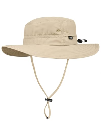 FURTALK Sun Hats for Men Women Packable Wide Brim Summer UV Protective Bucket Hat UPF 50+ Hat for Fishing Hiking - color: Khaki