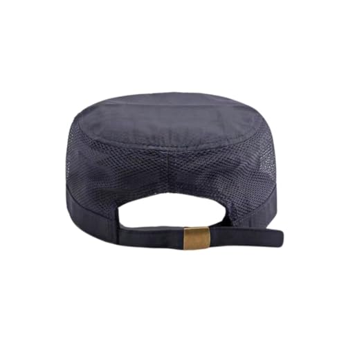 FASHIXD Mesh Military Hat for Men Summer Army Cap Quick Qry Short Bill Hat Cadet Cap - color: Dark Blue
