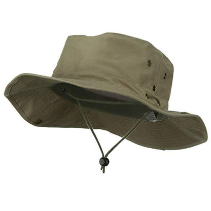 Extra Big Size Brushed Twill Aussie Hats - color: Khaki, size: X-Large-XX-Large