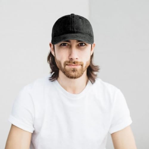 Edoneery Baseball Cap for Men and Women, Low Profile Washed Cotton Dad Hat - color: Black-1