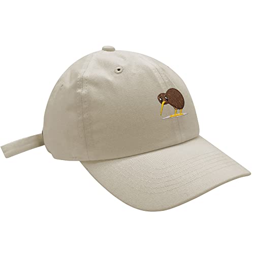 JPAK Kiwi Bird Baseball Cap Embroidered Cotton Dad Hat - Funny - color: Ivory