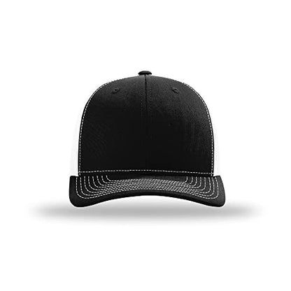 Richardson 112 Classic Six-Panel Adjustable Snapback Trucker Cap - color: Black/White