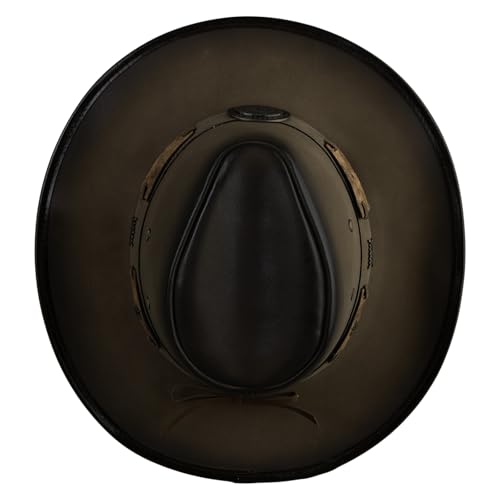 e4Hats.com UPF 50+ Australian Outback Faux Leather Hat - color: Texas Longhorn B, size: Medium