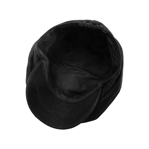 Newsboy Hats for Men Flat Cap Cotton Caps for Men Classic 8 Panel Ivy Hat Driver Cap for Women (Cotton, Denim) - color: Black