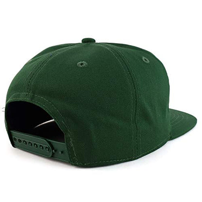 Trendy Apparel Shop Plain Unstructured 5 Panel Flat Bill Snapback Baseball Cap - color: Hunter