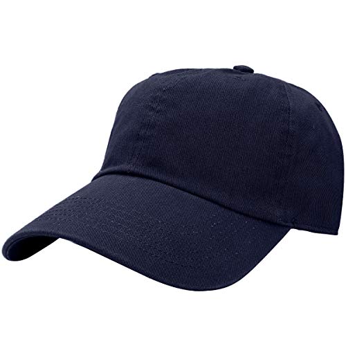 Falari Classic Baseball Cap Dad Hat 100% Cotton Soft Adjustable Size - color: Navy