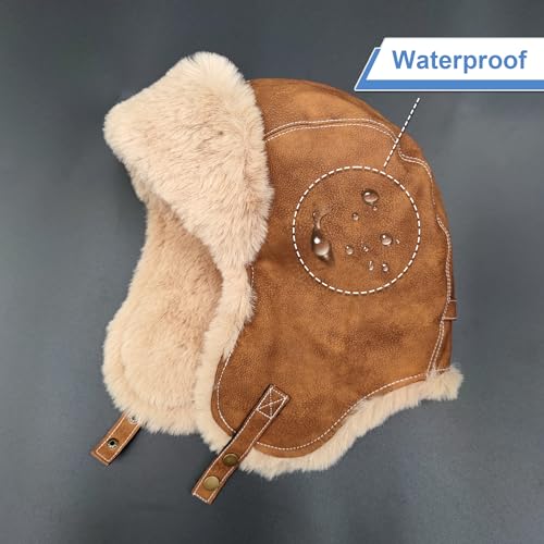 Women Winter Trapper Hat Ushanka Warm Sherpa Beanie Knit Ear Flap - color: Coffee