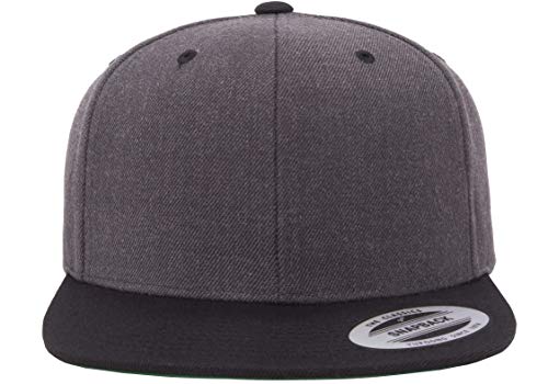 Flexfit Unisex Adult Yp Classics Premium Snapback Cap – 2-Tone - color: Dark Heather/Black