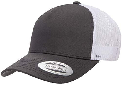 Yupoong Men's Yp Classics 5-Panel Retro Trucker Cap-2-tone - color: Charcoal/White