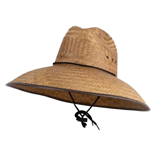 Men's Crushed Safari Straw Hat - color: Dark Brown