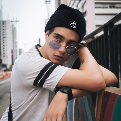 Cool Graphic Beanie for Men and Women - Black - color: Scythe