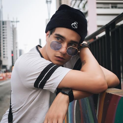 Cool Graphic Beanie for Men and Women - Black - color: Scythe