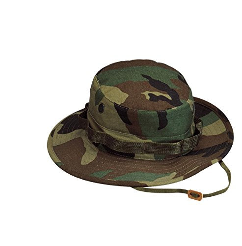 Rothco 100% Cotton Rip-Stop Boonie Hat - Ultimate Sun Defense Bucket Hat for Outdoor Adventures (US, Numeric, 7 3/4, Woodland Camo)