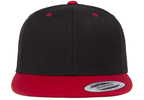 Flexfit Unisex Adult Yp Classics Premium Snapback Cap – 2-Tone - color: Black/Red