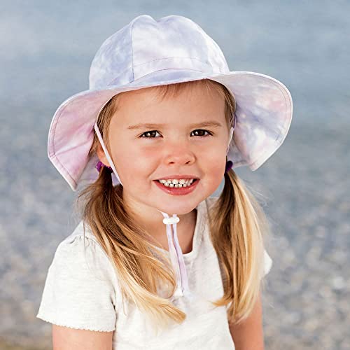 JAN & JUL Adjustable Cotton Floppy Sun Hat with 50+ UPF Protection for Girls - color: Cotton Candy Tie-dye, size: 2-5T