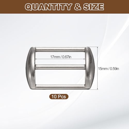 uxcell Metal Baseball Cap Buckle, Adjustable Cap Strap Adjuster Slider Bag Belt Strap - color: Matte Silver