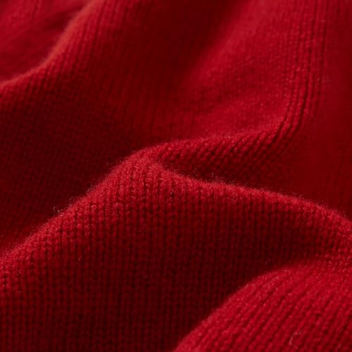 100% Merino Wool Slouchy Beanie Hat, Women Warm Winter Caps Soft, Ladies Breathable & Cozy Stretchy Knitted Skull Cap - color: Chili Red
