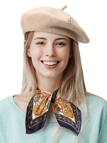 3 Pcs Beret Hats for Women - color: Beige