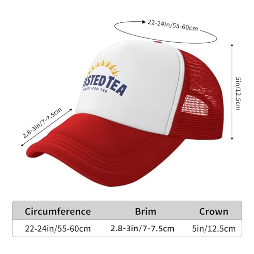 Mens Twisted Trucker Hat Mesh Snapback Adjustable Baseball Cap - color: Red