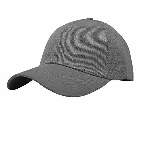 Glory Max Plain Baseball Cap Hook & Loop Strap Adjustable Solid Blank Curved Visor Hat - color: Charcoal