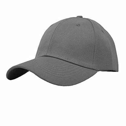 Glory Max Plain Baseball Cap Hook & Loop Strap Adjustable Solid Blank Curved Visor Hat - color: Charcoal