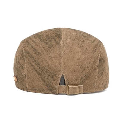 Quanhaigou Unisex Denim Newsboy Hats Flat Ivy Gatsby Cabbie Driving Berets Hat Cotton Dad Cap for Men Women - color: Retro Coffee