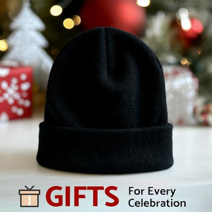 PFFY Beanie for Men Women Unisex Knit Cuffed Winter Thick Lined Beanies Hat - color: Pure Grey