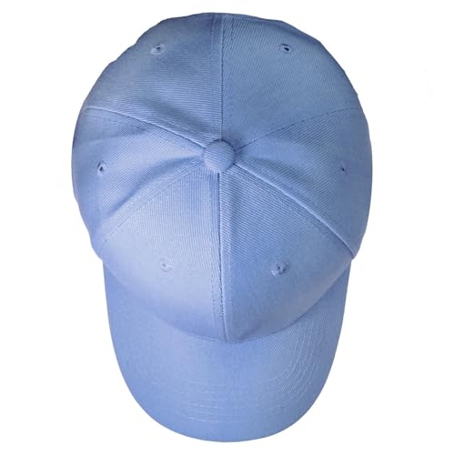 Falari Wholesale Bulk Lot 12-Pack Baseball Cap Adjustable Size Plain Blank Solid Color - color: Sky Blue
