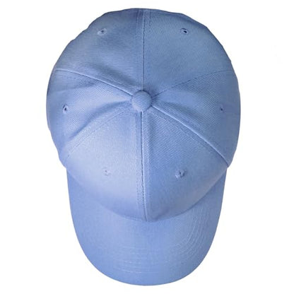 Falari Wholesale Bulk Lot 12-Pack Baseball Cap Adjustable Size Plain Blank Solid Color - color: Sky Blue