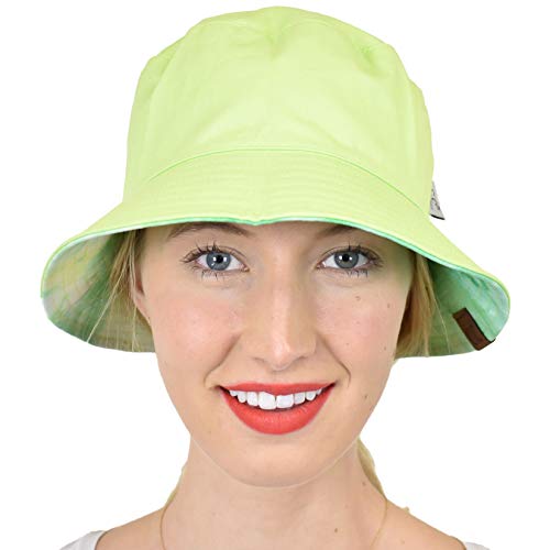 C.C Unisex 100% Cotton Packable Reversible Tie Dye Bucket Sun Hat - color: Mint/Lime