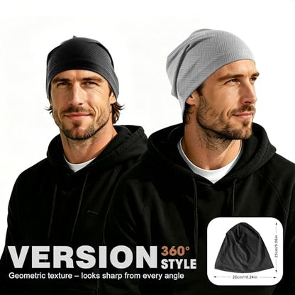 Fashion Cooling Skull Cap Sweat Control Breathable for Men Women 3 Pack - color: Black/Gray/Off-white